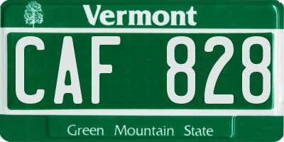 VT license plate CAF828