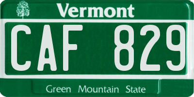 VT license plate CAF829