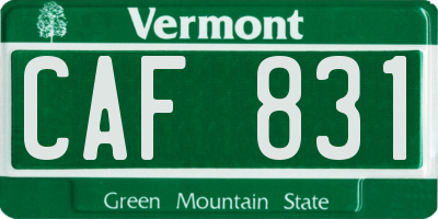 VT license plate CAF831