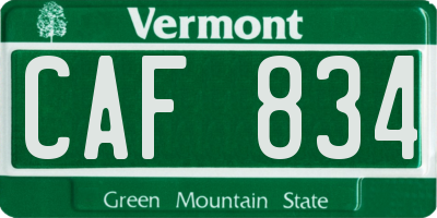VT license plate CAF834