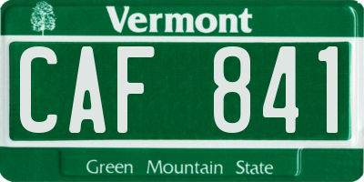 VT license plate CAF841