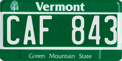 VT license plate CAF843