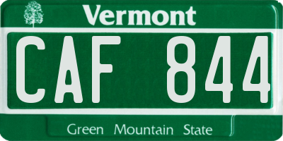VT license plate CAF844