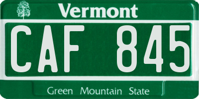 VT license plate CAF845