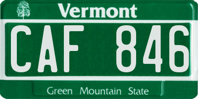 VT license plate CAF846