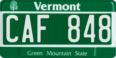 VT license plate CAF848