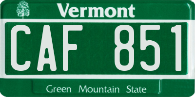 VT license plate CAF851