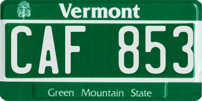 VT license plate CAF853