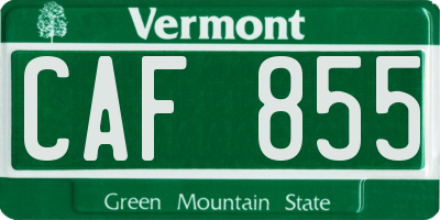 VT license plate CAF855