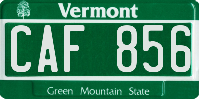 VT license plate CAF856