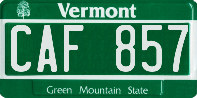 VT license plate CAF857