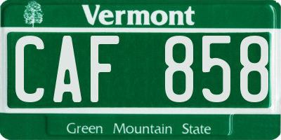 VT license plate CAF858