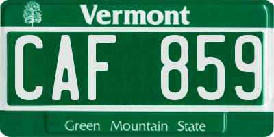 VT license plate CAF859