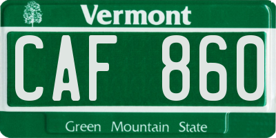 VT license plate CAF860