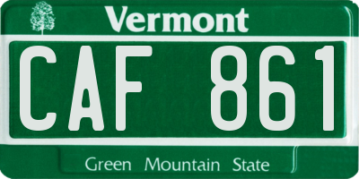VT license plate CAF861