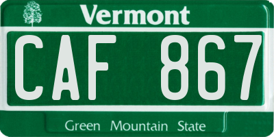 VT license plate CAF867