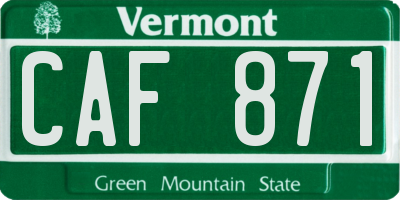 VT license plate CAF871