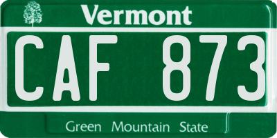 VT license plate CAF873