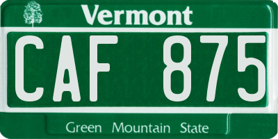 VT license plate CAF875