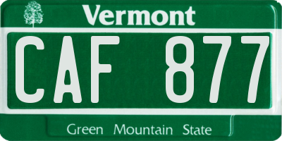 VT license plate CAF877