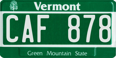 VT license plate CAF878