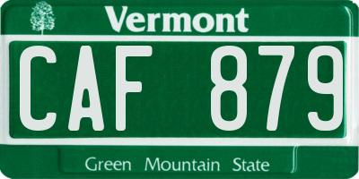 VT license plate CAF879