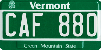 VT license plate CAF880