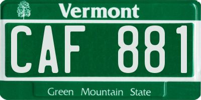 VT license plate CAF881