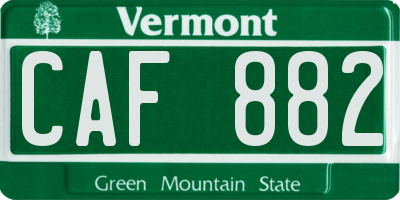 VT license plate CAF882