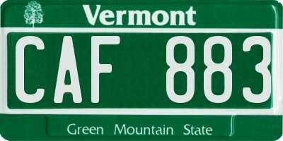VT license plate CAF883