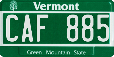 VT license plate CAF885