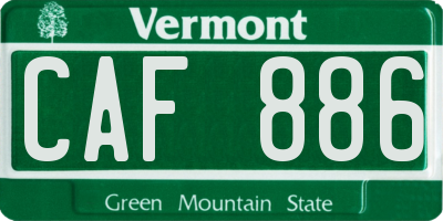 VT license plate CAF886