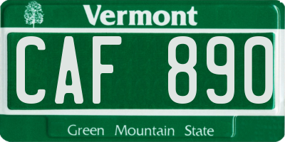 VT license plate CAF890
