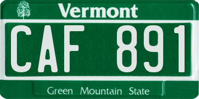 VT license plate CAF891