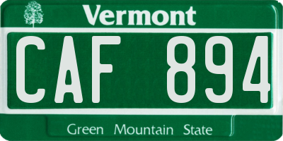 VT license plate CAF894