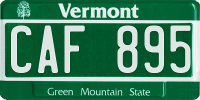 VT license plate CAF895