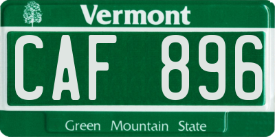 VT license plate CAF896