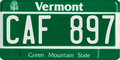 VT license plate CAF897