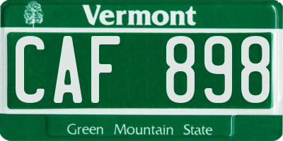 VT license plate CAF898