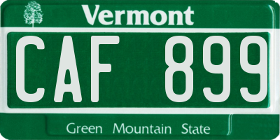 VT license plate CAF899