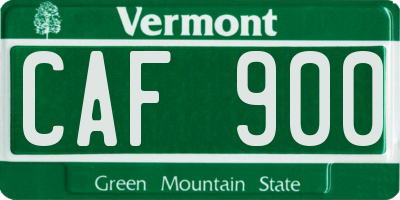 VT license plate CAF900