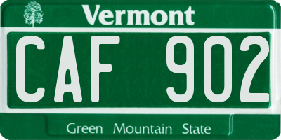 VT license plate CAF902