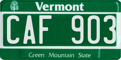 VT license plate CAF903