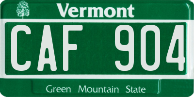 VT license plate CAF904