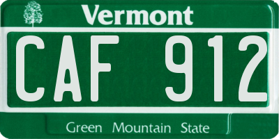 VT license plate CAF912