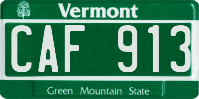 VT license plate CAF913