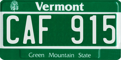 VT license plate CAF915