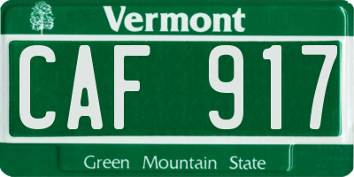 VT license plate CAF917