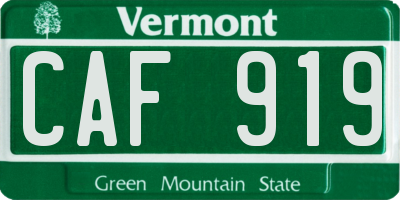 VT license plate CAF919
