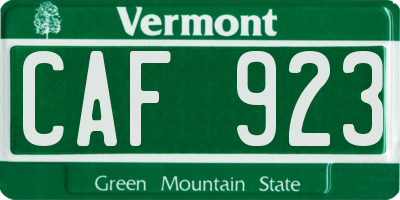 VT license plate CAF923